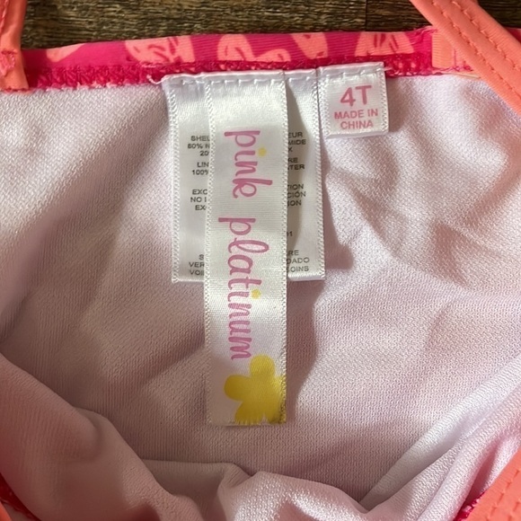 Pink Platinum Girl’s One Piece Swimsuit Size 4T - Picture 5 of 6